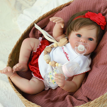 Scom Reborn Baby Dolls Girl -18 Inch Realistic Baby Dolls Silicone Cute Soft Body Doll Real Life Baby Lifelike Baby Gift For Age