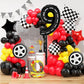 Race Car Birthday Balloons Decorations, 40 Inch Racetrack Black Number 9 Balloon, Large Mylar Black 9 Balloon For 9St Birthday R