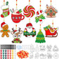 Beeveer 30 Sets Christmas Suncatcher Crafts DIY Window Paint Art Kit Snowman Gingerbread House Creative Xmas Window Ornaments fo