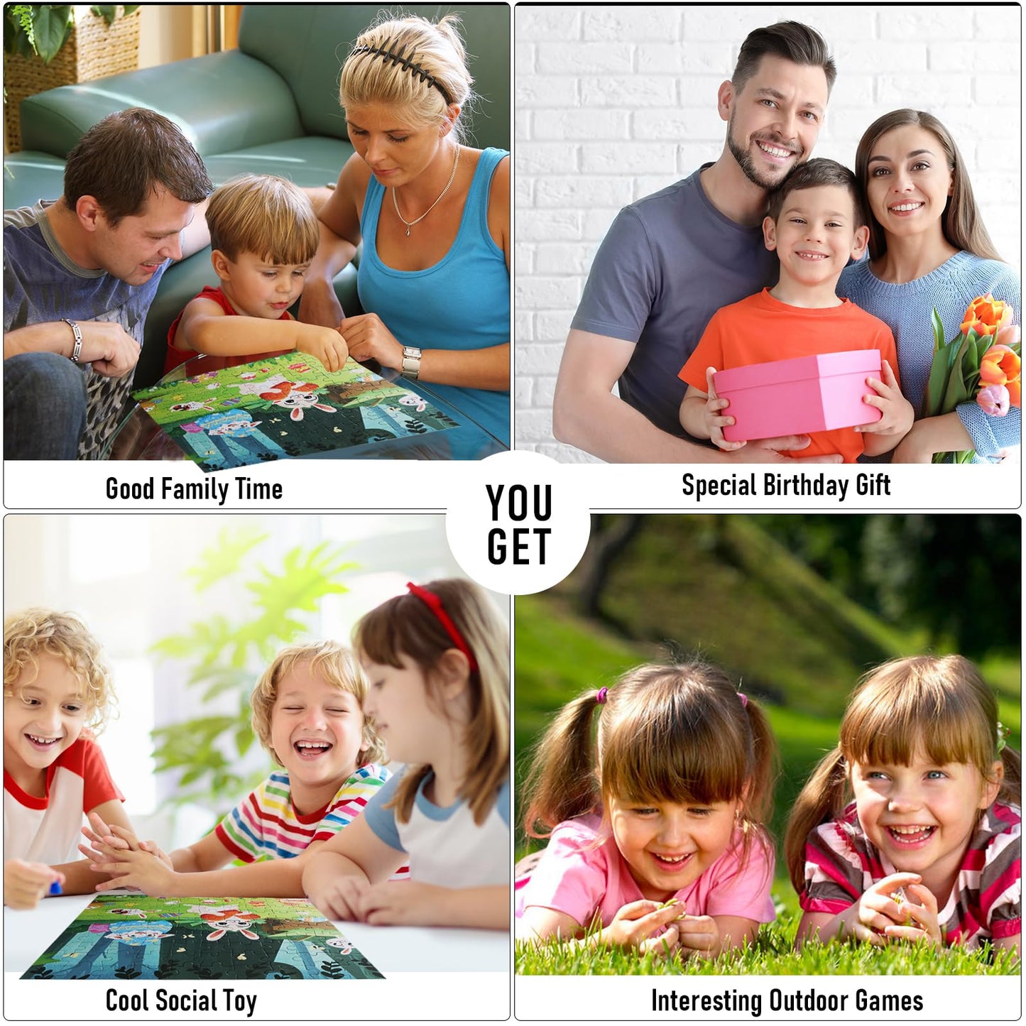 Easter Puzzles for Kids Ages 4-6, Jigsaw Puzzle Easter Bunny 100 Pieces for Kids Ages 3, 4, 5, 6 Year Old for Toddlers Education