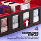 Uaono Trading Card Storage Box With Commander Display; 2400+ Deck Box For Mtg With Removable Cover; Toploader Card Case Fits Magic Tcg Ptcg Sports Cards; 24 Dividers, 4 Stoppers (Black, Red)