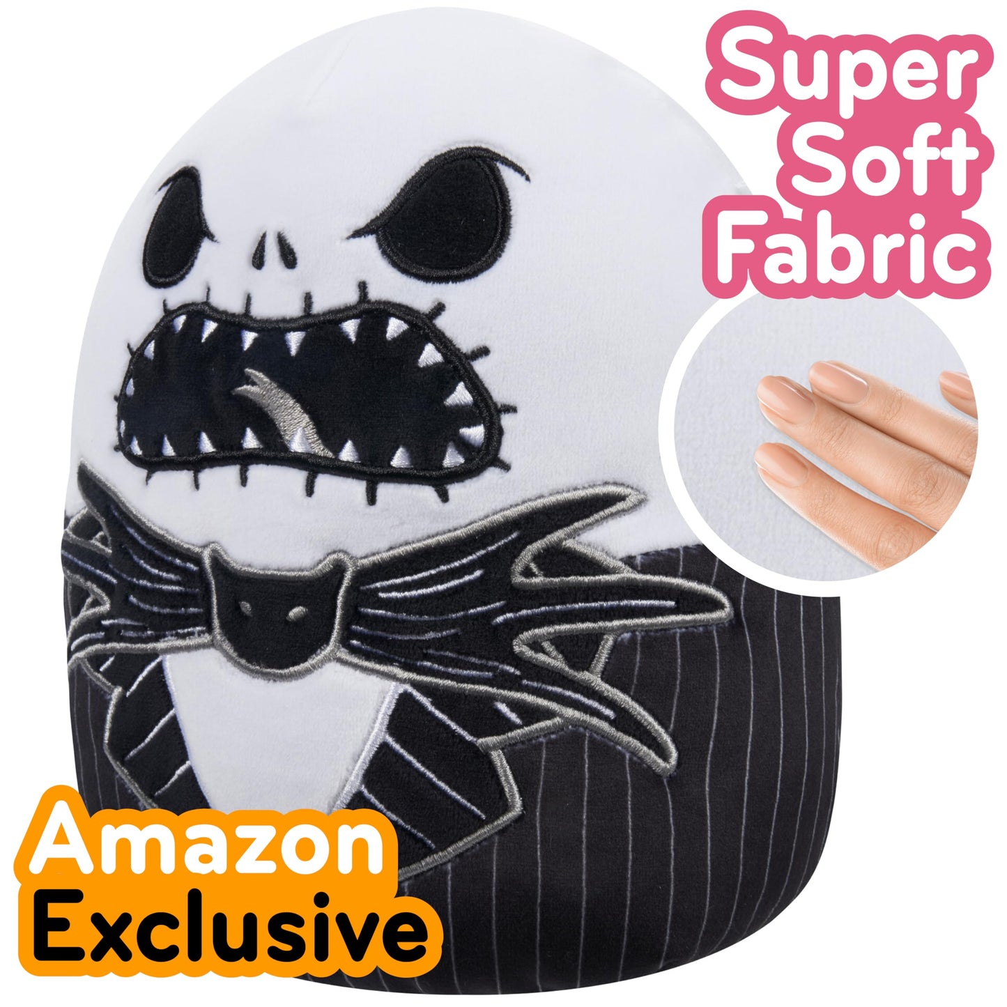 Squishmallows Original 8-Inch Jack Skellington - Nightmare Before Christmas - Official Jazwares Plush - Collectible Soft & Squishy Stuffed Animal Toy - Gift For Kids, Girls & Boys