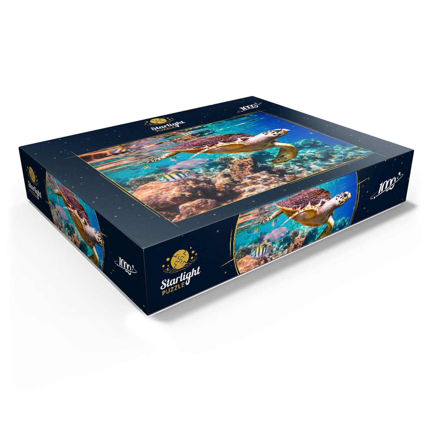 MyPuzzle.com 1000 Piece Colorful Cardboard Jigsaw Puzzle - Hawksbill Turtle Maldives for Adults