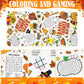 Windkream 4 Pcs 108 x 54 Inch Kids Giant Happy Thanksgiving Coloring Tablecloth Disposable Jumbo Paper Tablecloth for Coloring B