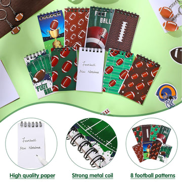 Faccito 32 Pcs Mini Notepads Sports Basketball Baseball Football Soccer Party Favors Goodie Bag Stuffers Notepads Spiral Mini No