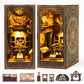 Book Nook Kit for mature-themed - THRIVINGIVAN DIY Miniature Model Build Dollhouse Kit 3D Wooden Puzzle with Sensor Led Light for Bookshelf Bookend Insert Decor mature-themeds Teen Crafts