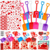 YUJUN 150 Pieces Valentine's Day Plastic Shovels for Kids I DIG You Sand Shovels Valentines Cards Cellophane Treat Candy Bags fo