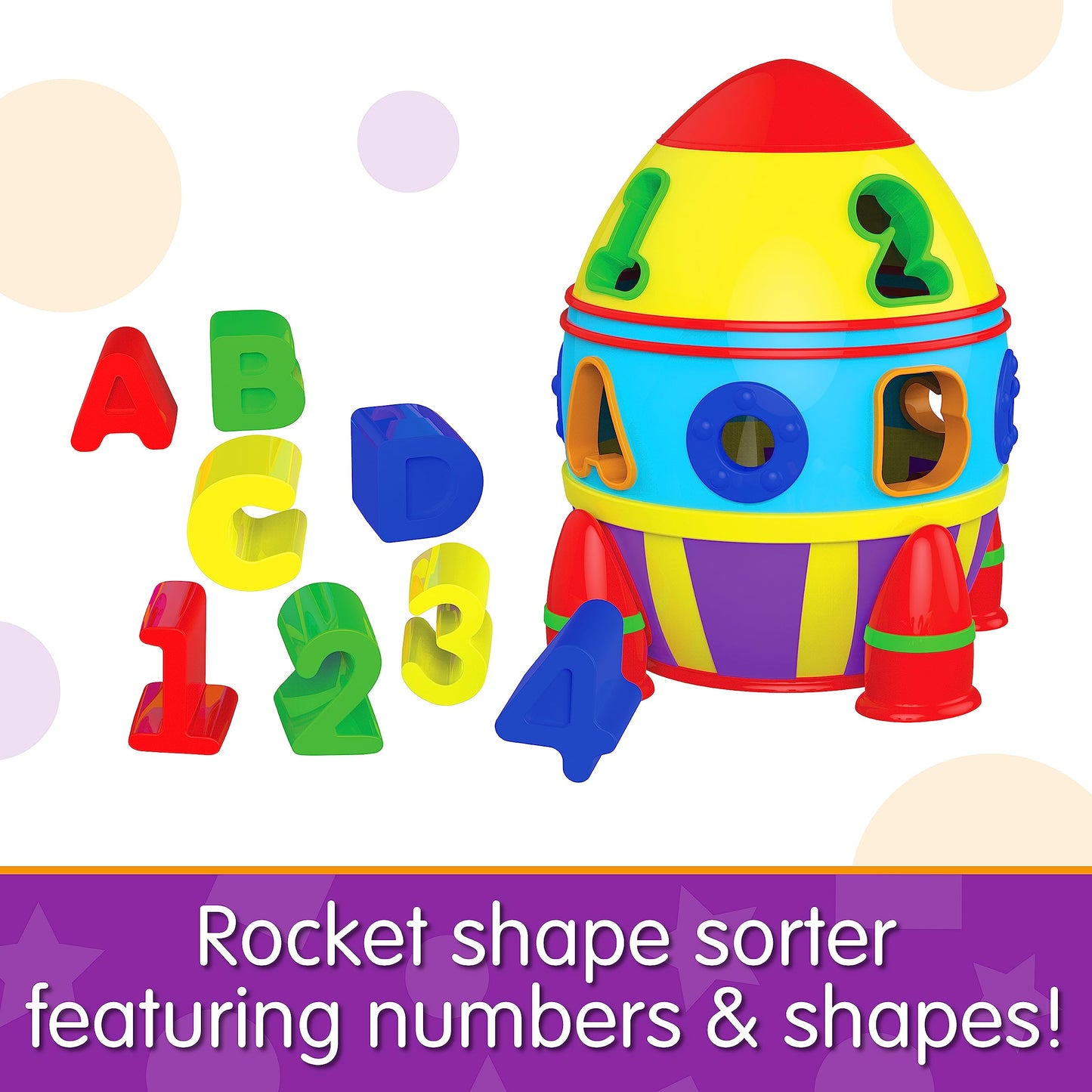 The Learning Journey Rocket Shape Sorter - Multi Color, Plastic, Medium, Model 204207 - Educational Toy for Toddlers 12 Months+