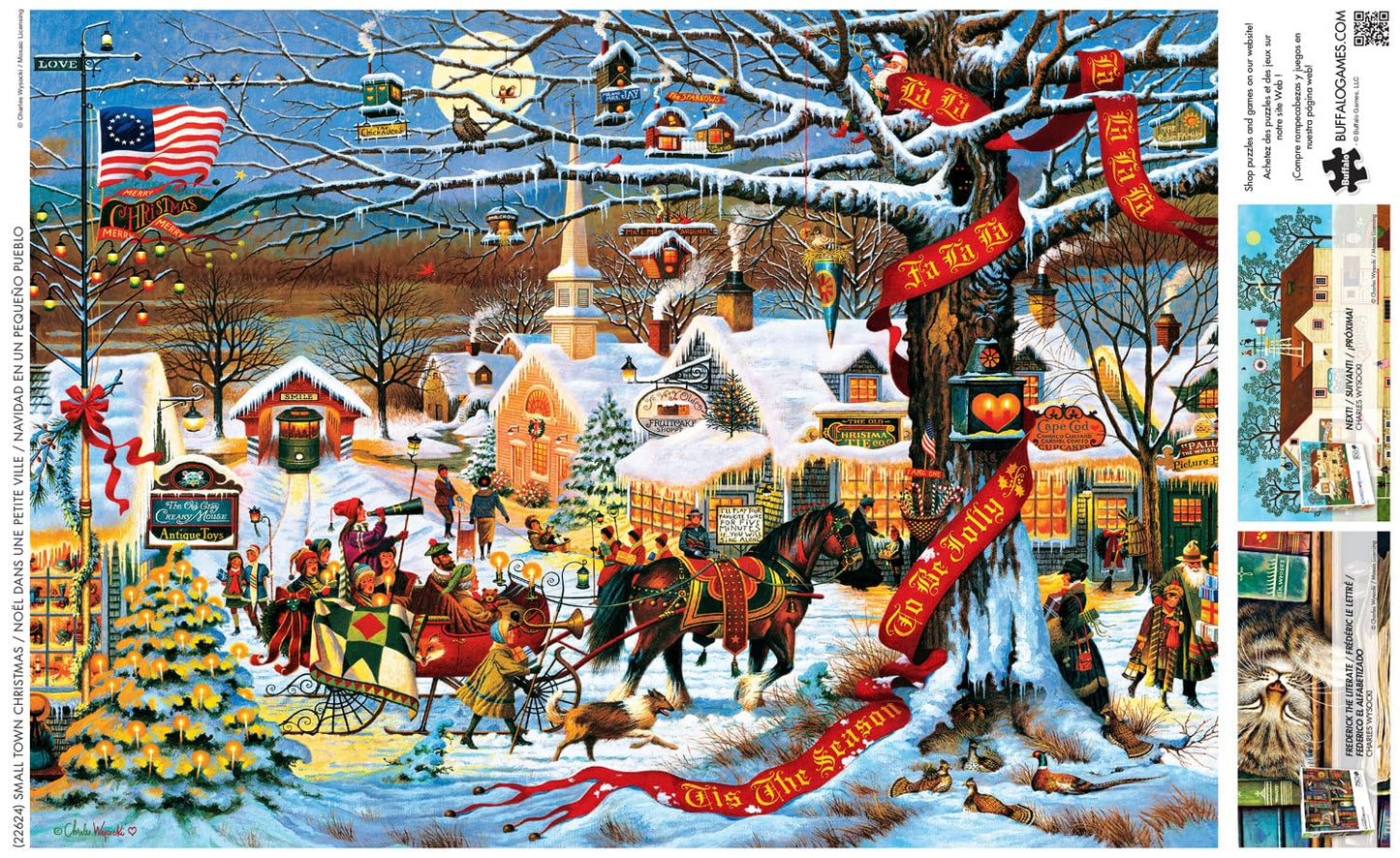 Buffalo Games 300 Piece Jigsaw Puzzle - Small Town Christmas - Multicolor - Challenging Fun for Adults - Model 22624 - 21.25 x 15.00
