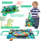 Hellowood Dinosaur Toys For Toddlers Age 2-4, Wooden Dinosaur Train Set With Playmat/Storage Bag, Montessori Educational Toys For 2+ Years Old Boys & Girls