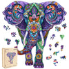 Qiuenisray Wooden Jigsaw Puzzles-Elephant 200pcs 12.4x11.4in Medium Wooden Puzzles for mature-themeds Unique Shape Animal mature-themed Puzzles Irregular Wood Puzzles Best Gift for mature-themeds and Kids Family Game