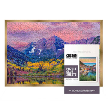 11.25X38.25 Puzzle Frame Kit With Glue Sheets | Bronze Modern Picture Frame | Real Wood With Uv Resistant Acrylic Front | Made T