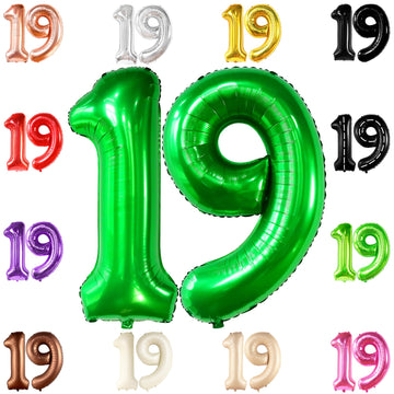 Katchon, Dark Green 19 Balloon Number - 40 Inch | Green Number 19 Balloons For 19Th Birthday Decorations For Girls | 19Th Birthday Balloons For 19Th Birthday Decorations For Boys | 19 Number Balloons