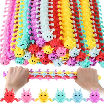 Chivao Bulk Stretchy String Fidget Toys Animal Sensory Toys Pack Worm Sensory Stress Fidget Toys For Adults Stress Anxiety Relieve Relaxing Party Favors(50 Pack, Worm Style)
