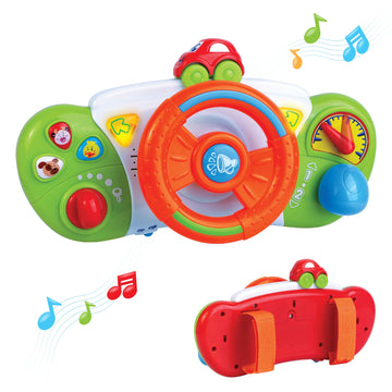 Hap-P-Kid My First Baby Stroller Toy, Toddler Steering Driving Wheel, Car Seat Educational Learning Driver Toys, Pretend Drive D