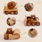 MONT PLEASANT Wooden Construction Vehicle Toy Set of 3  Toddler Montessori Toys Cement Truck Bulldozer Steam Roller Toy Car with Rolling Wheels  Kid Construction Toys Educational Gift for Boys & Girls