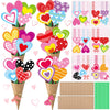 Motipuns 36 Set Valentine s Day Craft Flower Bouquet Craft Kit DIY Valentines Heart Paper Crafts Colorful Make Your Own Thankfu