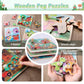 Mcpinky 3 Sets Wooden Peg Puzzles, Puzzles For Toddlers Knob Puzzles With Handles Educational Montessori Puzzles For Kids Presch