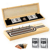 Cribbage Board Game Set  3-Track enhanced Wooden Cribbage Board with Magnetic Lock & Large Storage  9 Metal Pegs  2 Decks of Playing Cards - Classic Board Games for mature-themeds Family (Instruction Include)