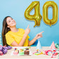 40 Balloon Laser Gold, Self Inflating 40 Inch Number 40 Mylar Balloon Globos Dorados Decor For Men, Foil Helium Iridescent Big 4