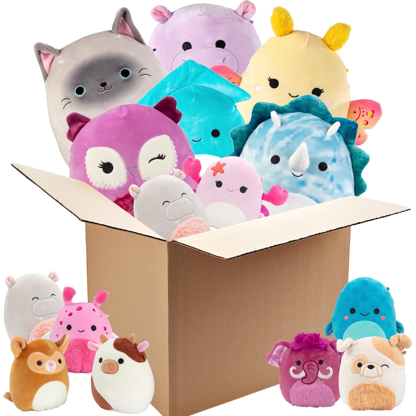 Squishmallows Mystery One 10'' & Two 5'' 3-Squish Value Pack - Get ONE Jumbo & Two Mini Jazwares Plush for Less - Collectible So