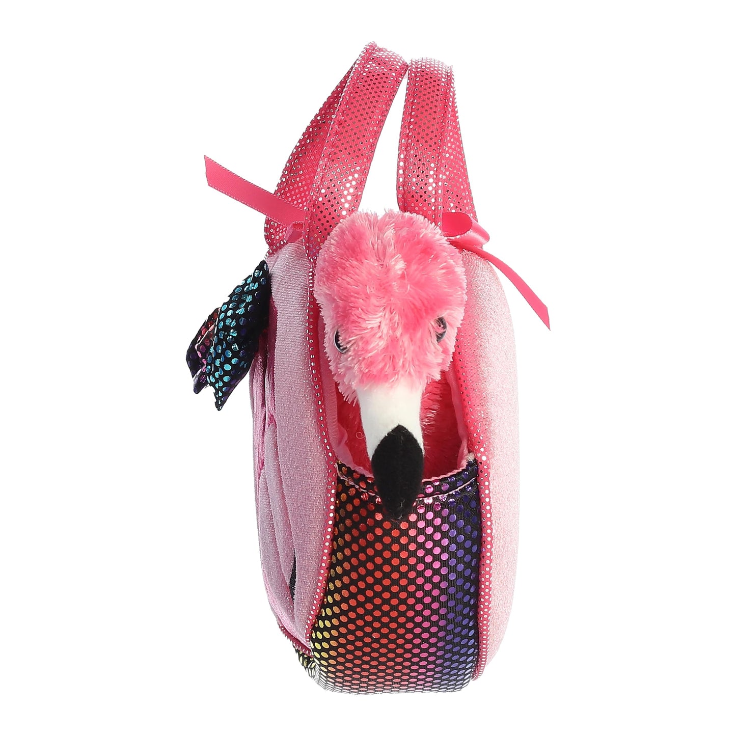 Aurora® Fashionable Fancy Pals™ Fabulous Flamingo Stuffed Animal - On-The-Go Companions - Stylish Accessories - Multicolor 7 Inches