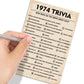 50Th Birthday Party Games, 1974 Trivia Games, Birthday Party Supplies For Adults, Fun 1974S Party Game,Pack Of 30 Cards