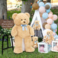 Morismos Giant Teddy Bear Stuffed Animal With Baby Bears,35.4'' Big Mommy Stuffed Bear,3 Small Bulk Teddy Bear Stuffed Animals F