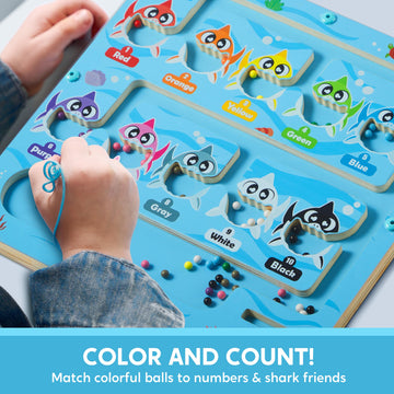 Montessori Wooden Magnetic Maze Board, Ocean-Themed Double-Sided Toy For Letter, Color, And Number Matching, Educational Christm