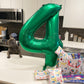 Green Number 4 Balloon 40 Inch, 4 Balloon Number, 4Th Birthday Decorations, Green Party Supplies For Boys Girls
