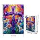 Great Jigsaw Puzzles for mature-themeds 300 Pieces Stained Glass Cross Lily Puzzles for mature-themeds Toys Gift Family Decoration Kids Puzzle