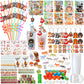 Poen 172 Pcs Woodland Party Favors Set Include Cup Straw Stamp Clap Bracelet Keychain Ring Puzzle Sticker Animal Miniature Card 