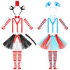 Somsoc 2 Sets Girls Tulle Tutus Striped Stockings Costume Set With Top Hat Headbands Tutu Skirts Suspenders Party Cosplay Set