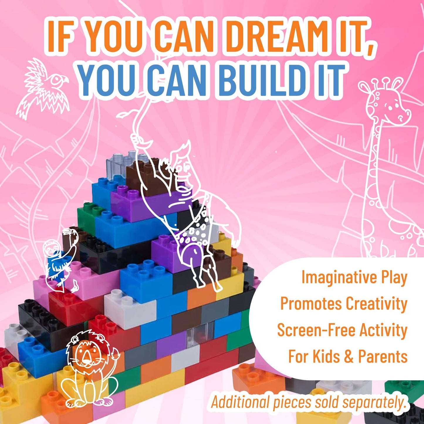 Strictly Briks Toy Large Building Blocks For Kids And Toddlers, Big Bricks Set For Ages 3 And Up, 100% Compatible With All Major