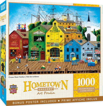 Masterpieces - 1000 Piece Jigsaw Puzzle, Crows Nest Harbor, Fun For Adults, Family, Kids, 19.25'' X 26.75''