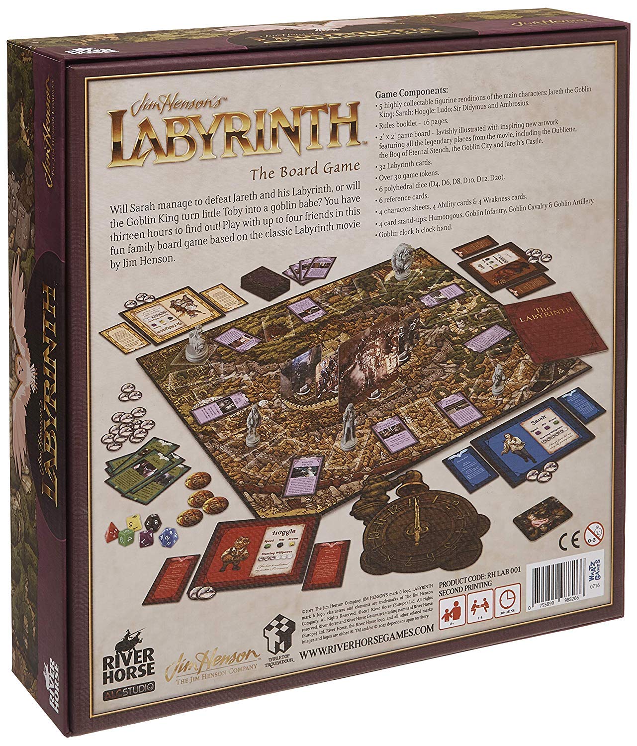 River Horse Labyrinth Board Game - Standard Size, Paper, Model RHLAB001