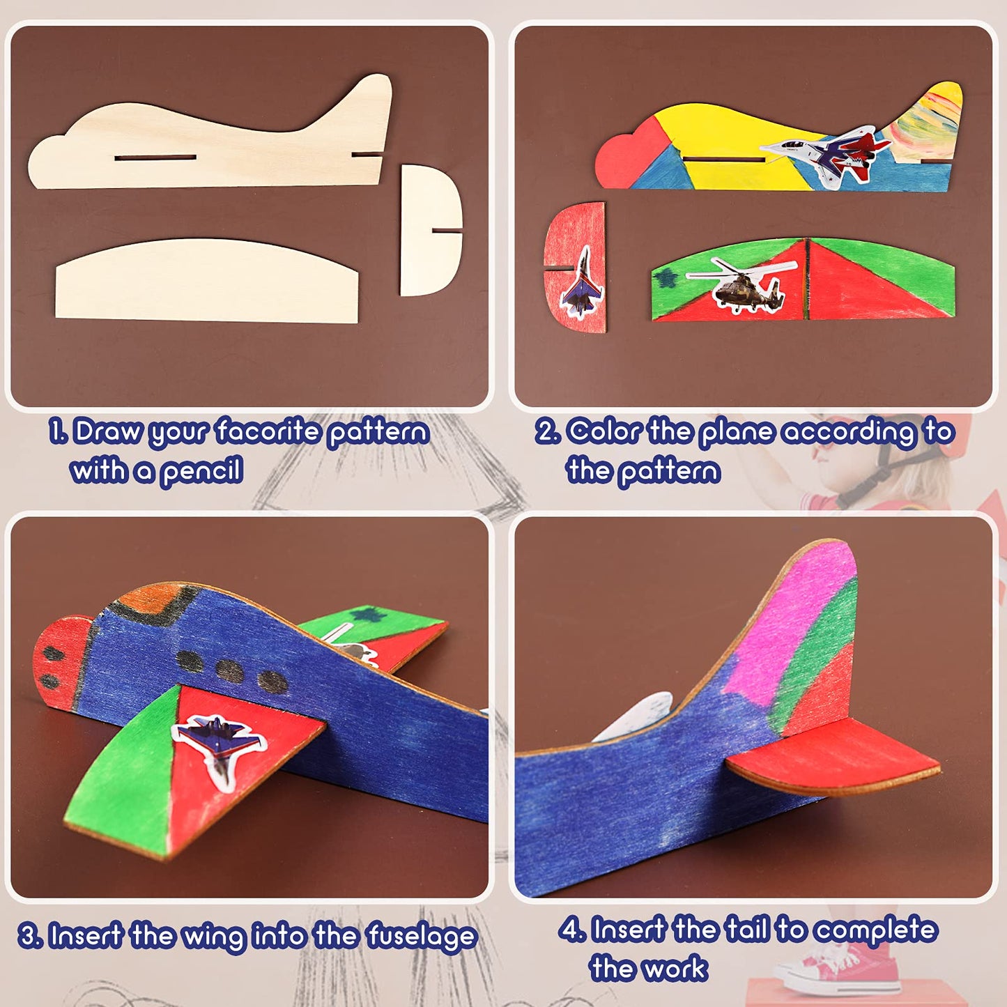 BAPHILE 12 Pack DIY Wood Planes