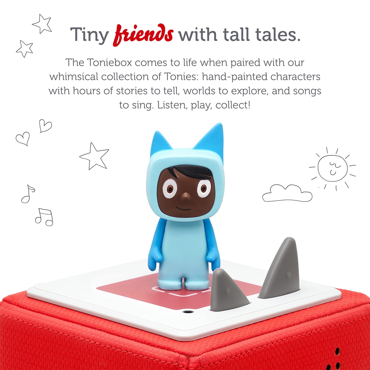 Tonies Creative Audio Character - Record And Upload Up To 90 Minutes Of Your Own Stories And Songs - Light Blue/Dark