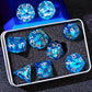 Lindragonhe Green Dragon Eye Liquid Core Dnd Dice Set For Role Playing Games, Full Dungeons And Dragons Dice Set For D&D Gifts,