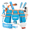 Hi-Spec 16pc Blue Kids Tool Kit Set & Child Size Tool Belt. Real Metal Hand Tools for DIY Building, Woodwork & Construction Lear