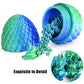 Locyfens 3D Printed Dragon Eggs With Dragon Inside, Articulated 3D Dragon Toys With 3D Dragon Eggs, Crystal Dragon Blue Green