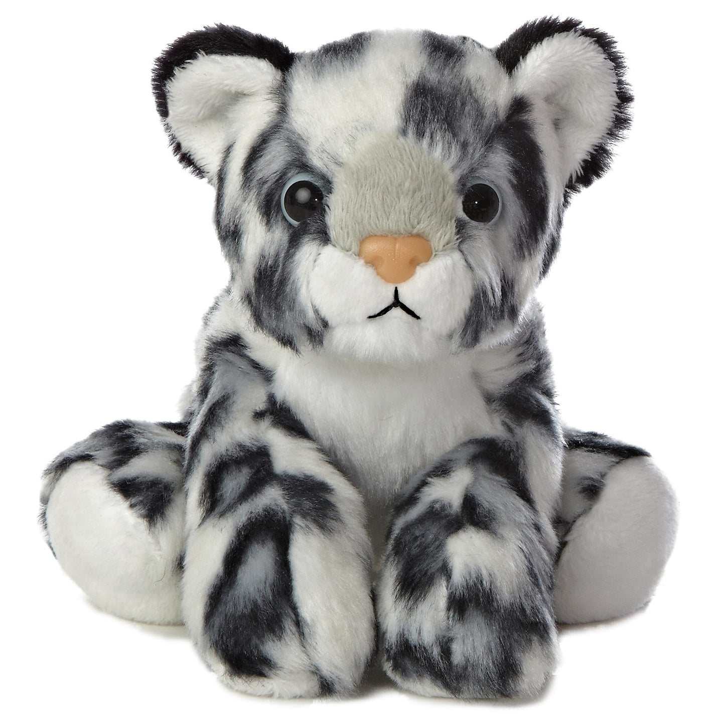 Aurora Adorable Mini Flopsie Snow Leopard Stuffed Animal - Playful Ease - Timeless Companions - Gray 8 Inches