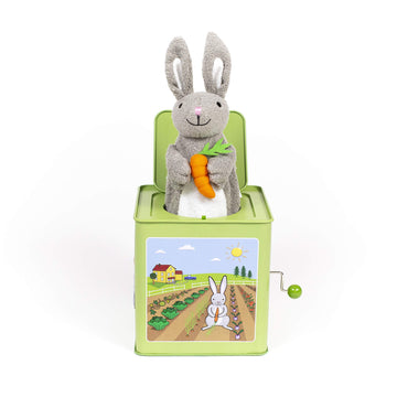 Jack Rabbit Creations Bunny Jack In The Box Toy | Ages 3+ Classic Tin Toy With Soft Pop Up | Plays Peter Cottontail Song