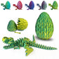 Easter Basket Stuffers-3D Printed Dinosaur Toy, Mystery Crystal Dinosaur Egg With Articulated Tyrannosaurus Rex, Easter Basket Gifts Flexible Rexi Toys, Dragon Egg Fidget Toy For Autism (Yellowgreen)