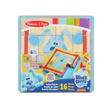 Melissa & Doug Wooden Cube Puzzle - 16 Pieces, Multi Color, Model 33007