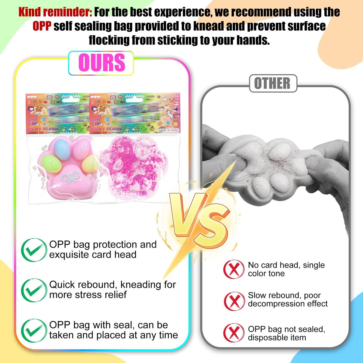 XPQKDC 4Pcs Taba Squishies Cat Paw, Stress Relief Fidget Squeeze Toys for Adults Kids, Cute Kawaii Soft Sensory Toys, Handmade S