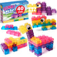 HORHIZA 40 PCS Sensory Soft Building Blocks, Gummy Squishy Toys for Kids 3+