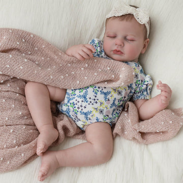 SCOM Lifelike Reborn Baby Dolls Loulou - 20 Cute Realistic Silicone Baby Girl  Weighted Full Vinyl Body Newborn Doll with Accessories for Ages 3+ | enhanced Gift