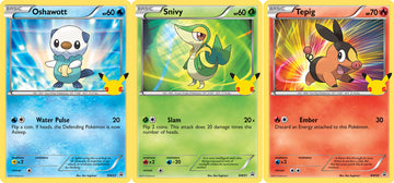 Pokemon First Partners Jumbo Card Lot - (Unova) (Snivy, Tepig, Oshawott) - 25Th Celebrations
