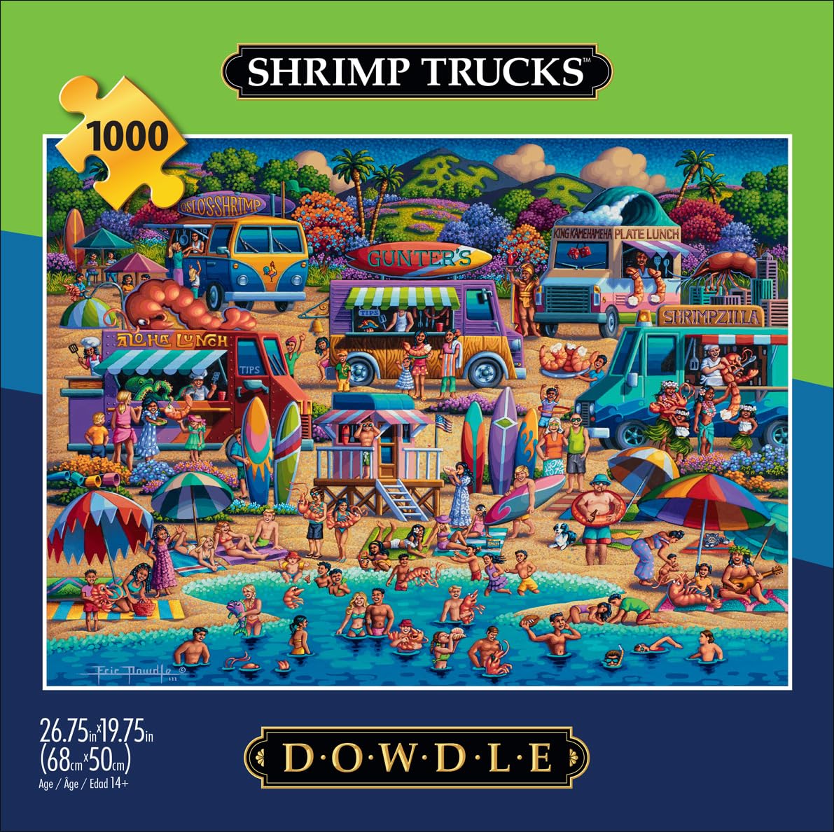 Buffalo Games - Dowdle - Shrimp Trucks - 1000 Piece Jigsaw Puzzle For Adults -Challenging Puzzle Perfect For Game Nights - Finished Size Is 26.75 X 19.75